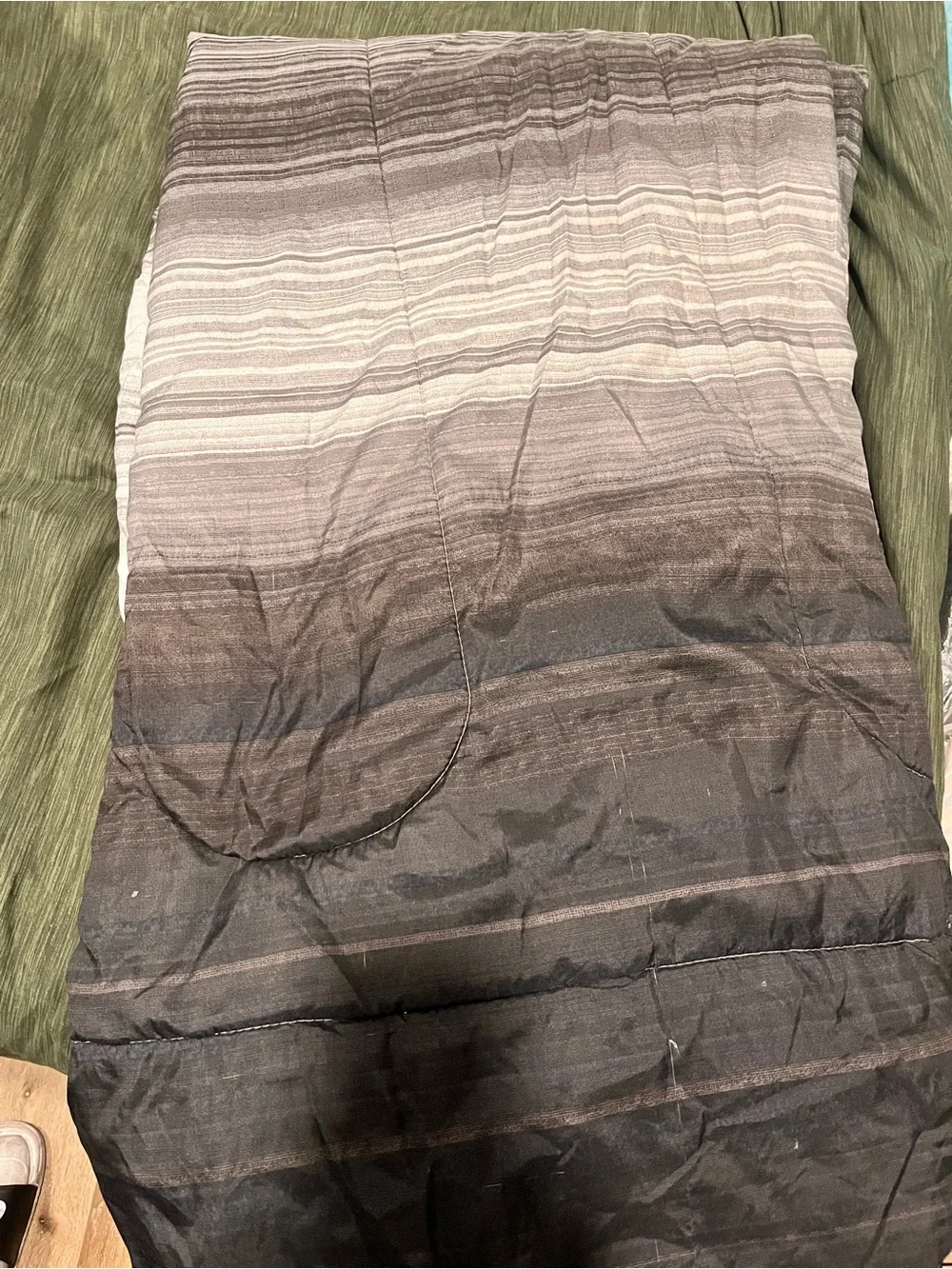 Gray Striped Comforter - Neutral Bedding